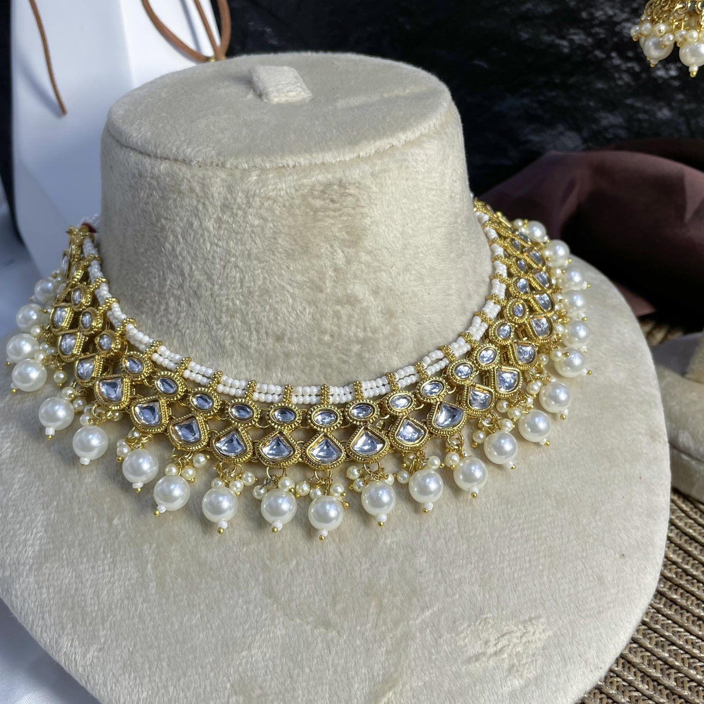 ETHEREAL LOTUS CHOKER KUNDAN NECKLACES