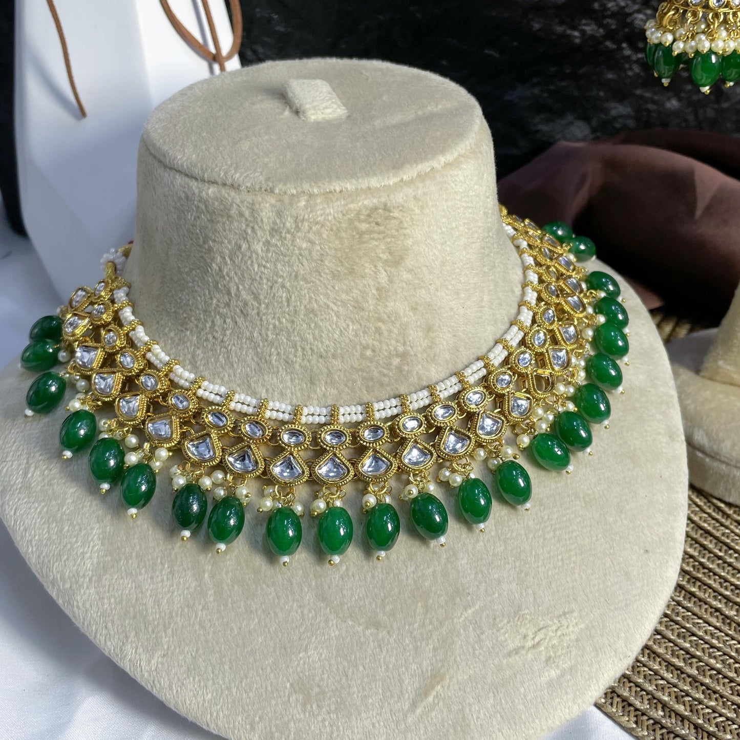 ETHEREAL LOTUS CHOKER KUNDAN NECKLACES