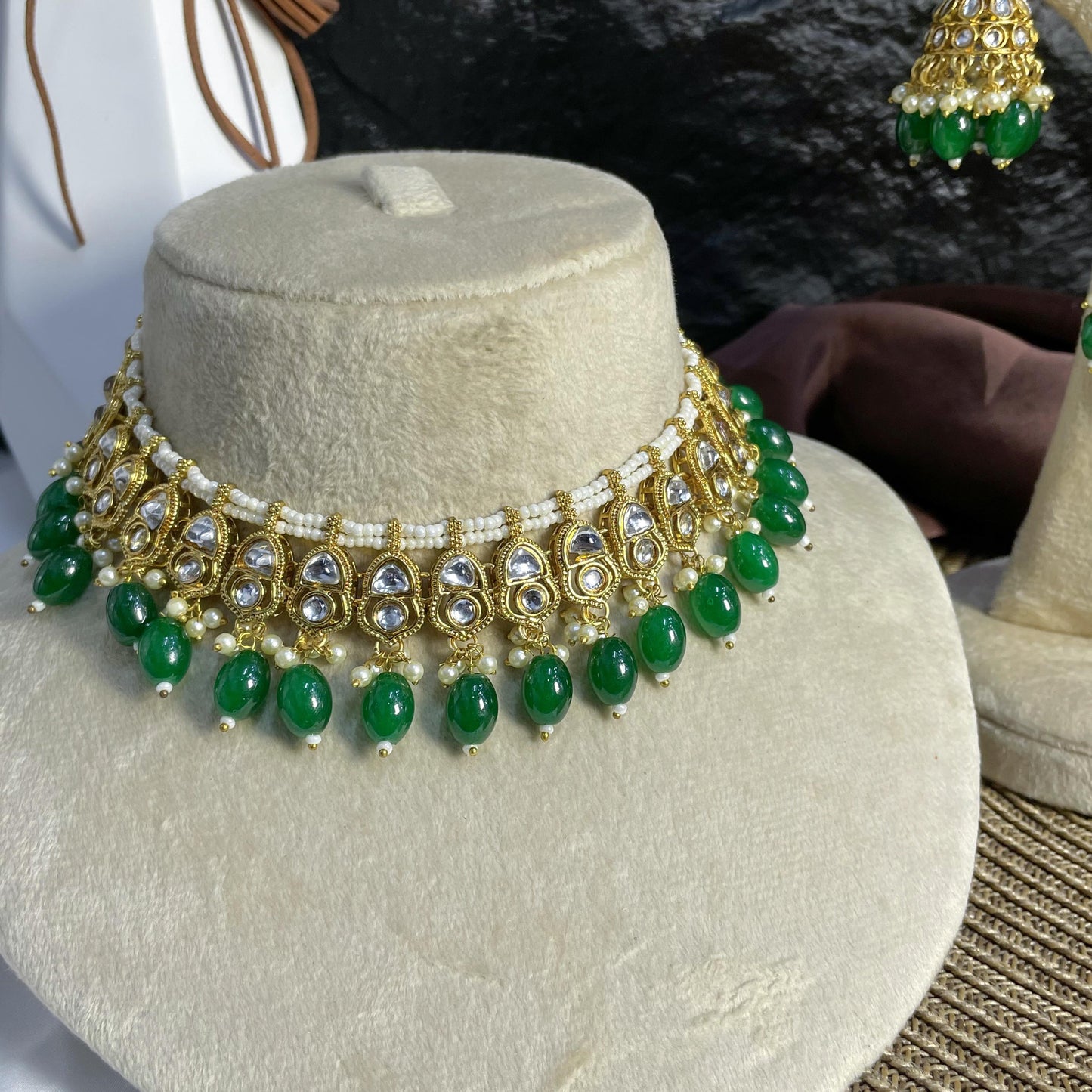 MAJESTIC CRESCENT BLOOM KUNDAN NECKLACES