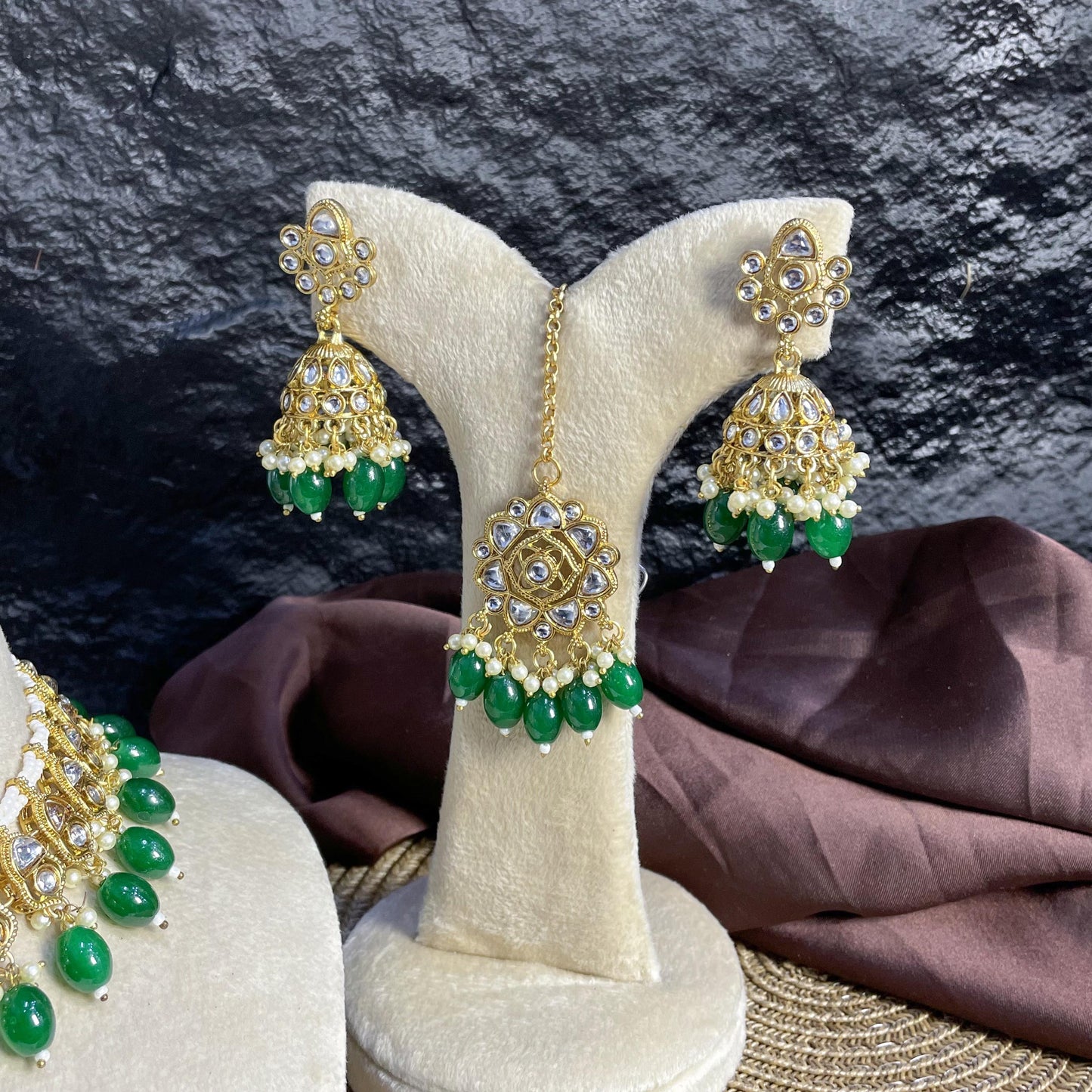 MAJESTIC CRESCENT BLOOM KUNDAN NECKLACES
