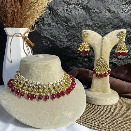 MAJESTIC LOTUS ARC KUNDAN NECKLACES