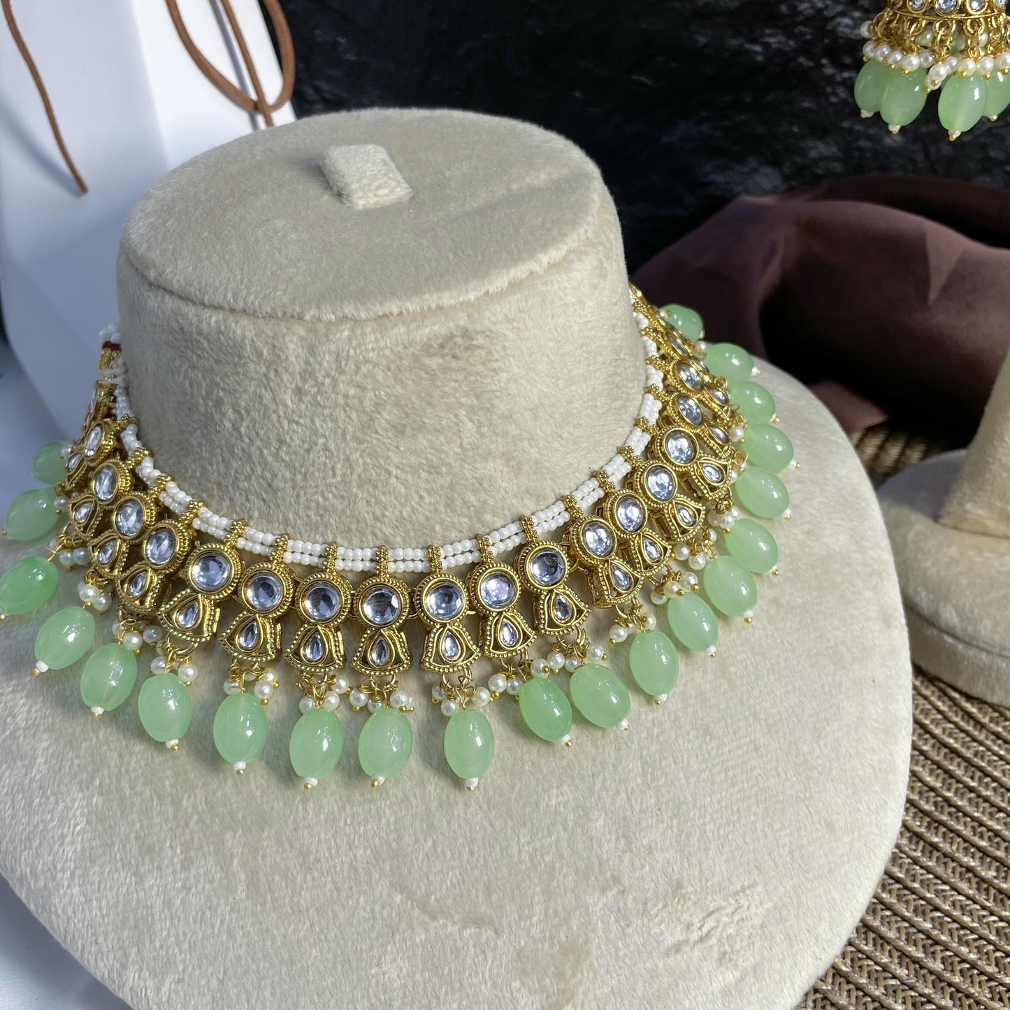 MAJESTIC LOTUS ARC KUNDAN NECKLACES