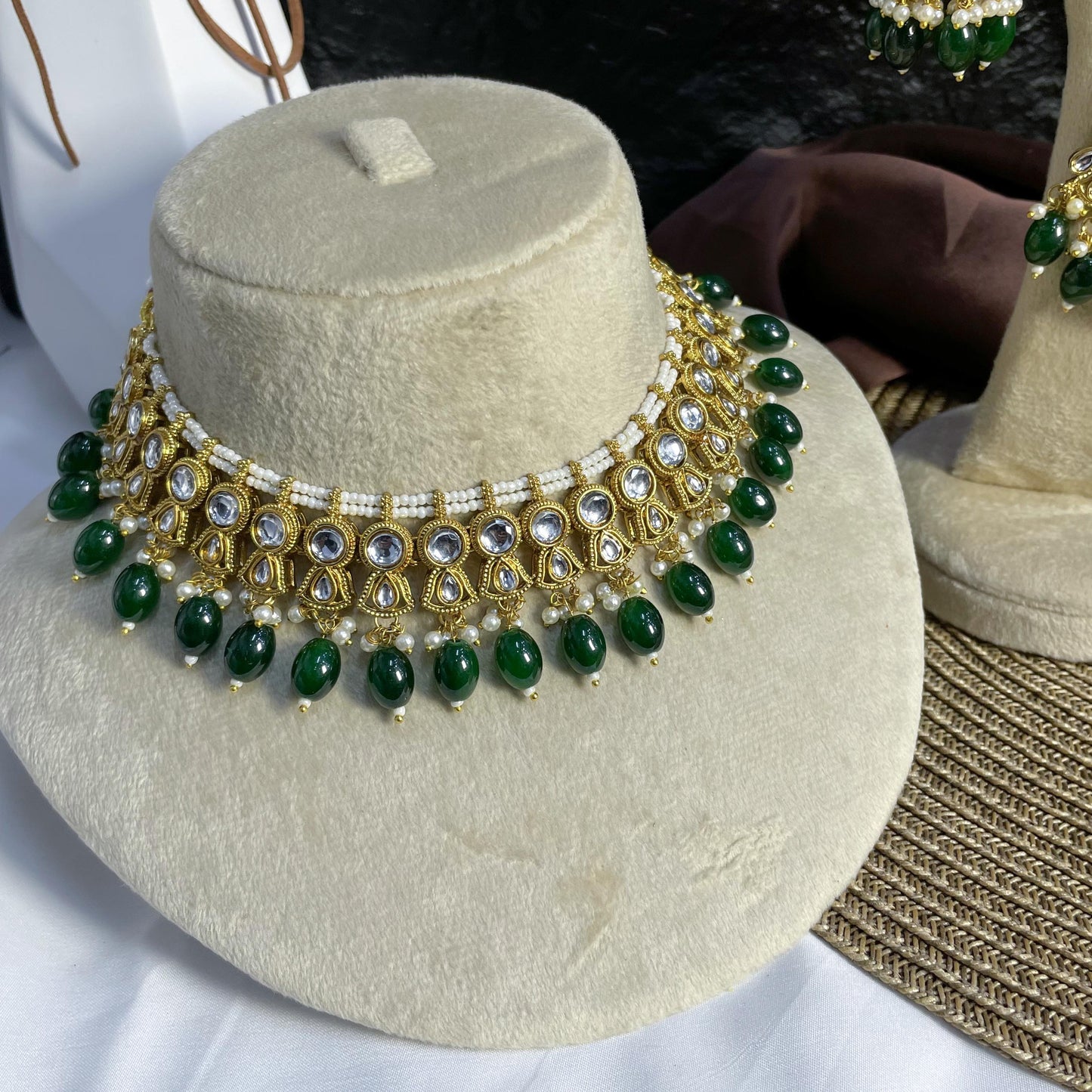 MAJESTIC LOTUS ARC KUNDAN NECKLACES