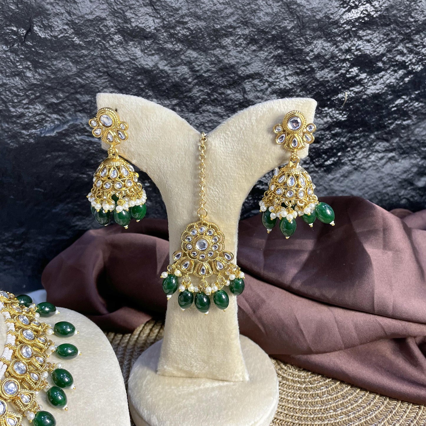MAJESTIC LOTUS ARC KUNDAN NECKLACES