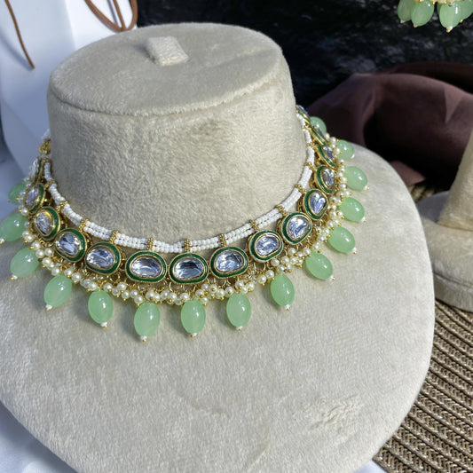 TEARDROP CLUSTER KUNDAN NECKLACES