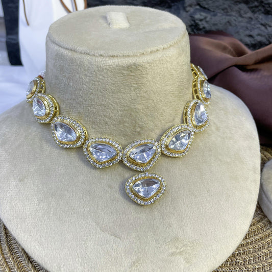 ELITE GEOMETRIC LATTICE KUNDAN NECKLACES