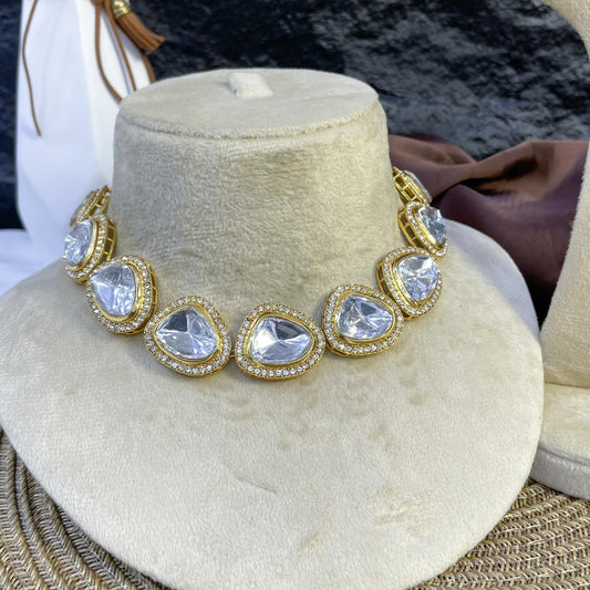 EMPRESS TEARDROP LATTICE KUNDAN NECKLACES