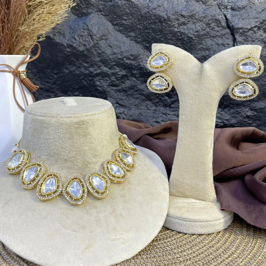 ETHEREAL MEENAKARI DROP KUNDAN NECKLACES