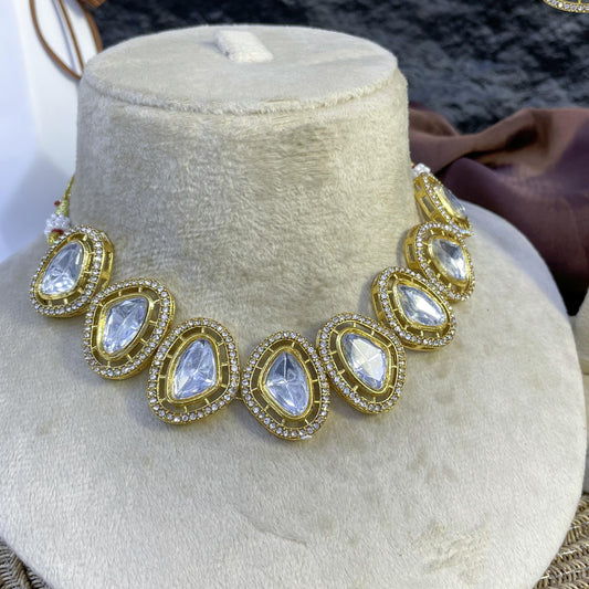 ETHEREAL MEENAKARI DROP KUNDAN NECKLACES