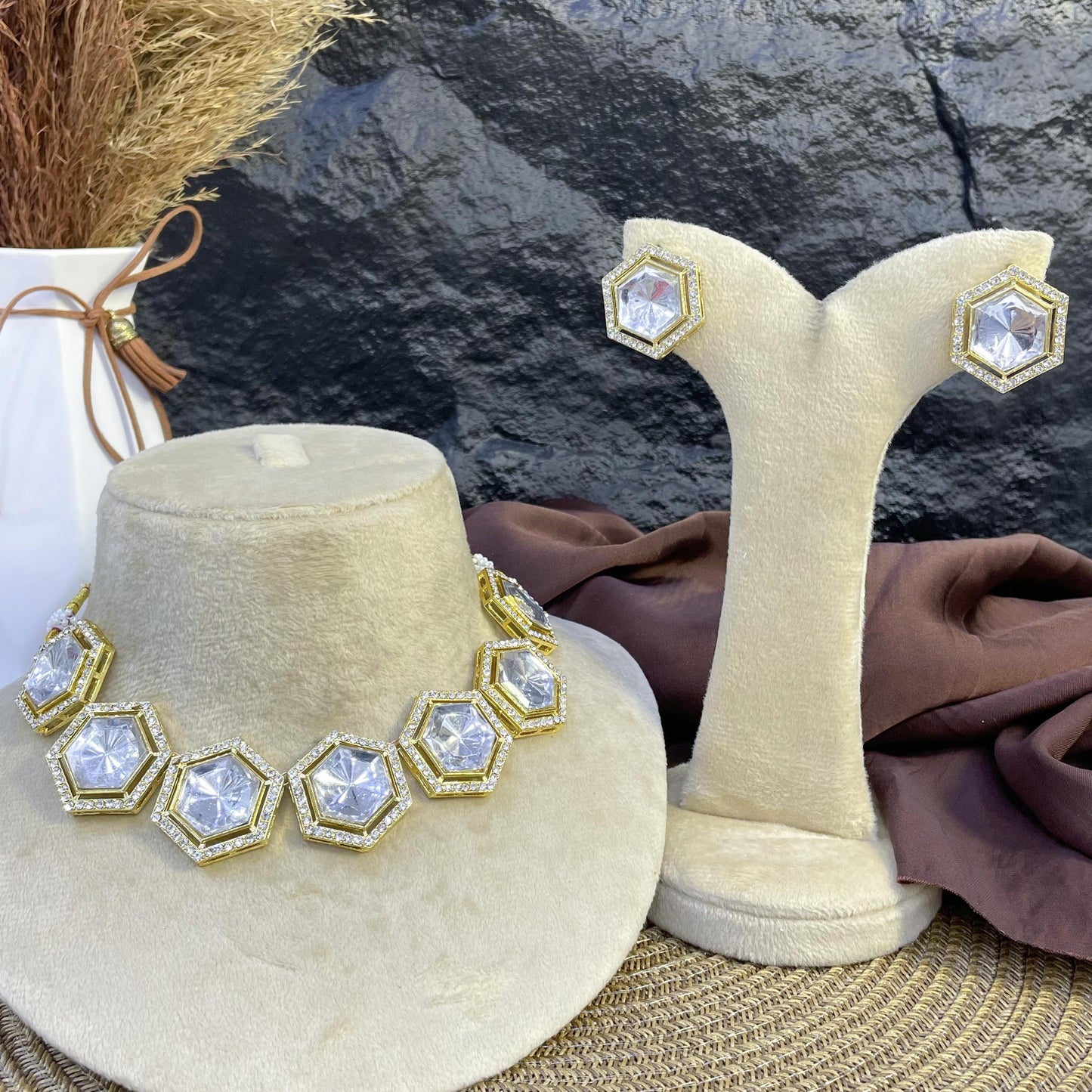 ELITE DUAL-TIERED HALO KUNDAN NECKLACES