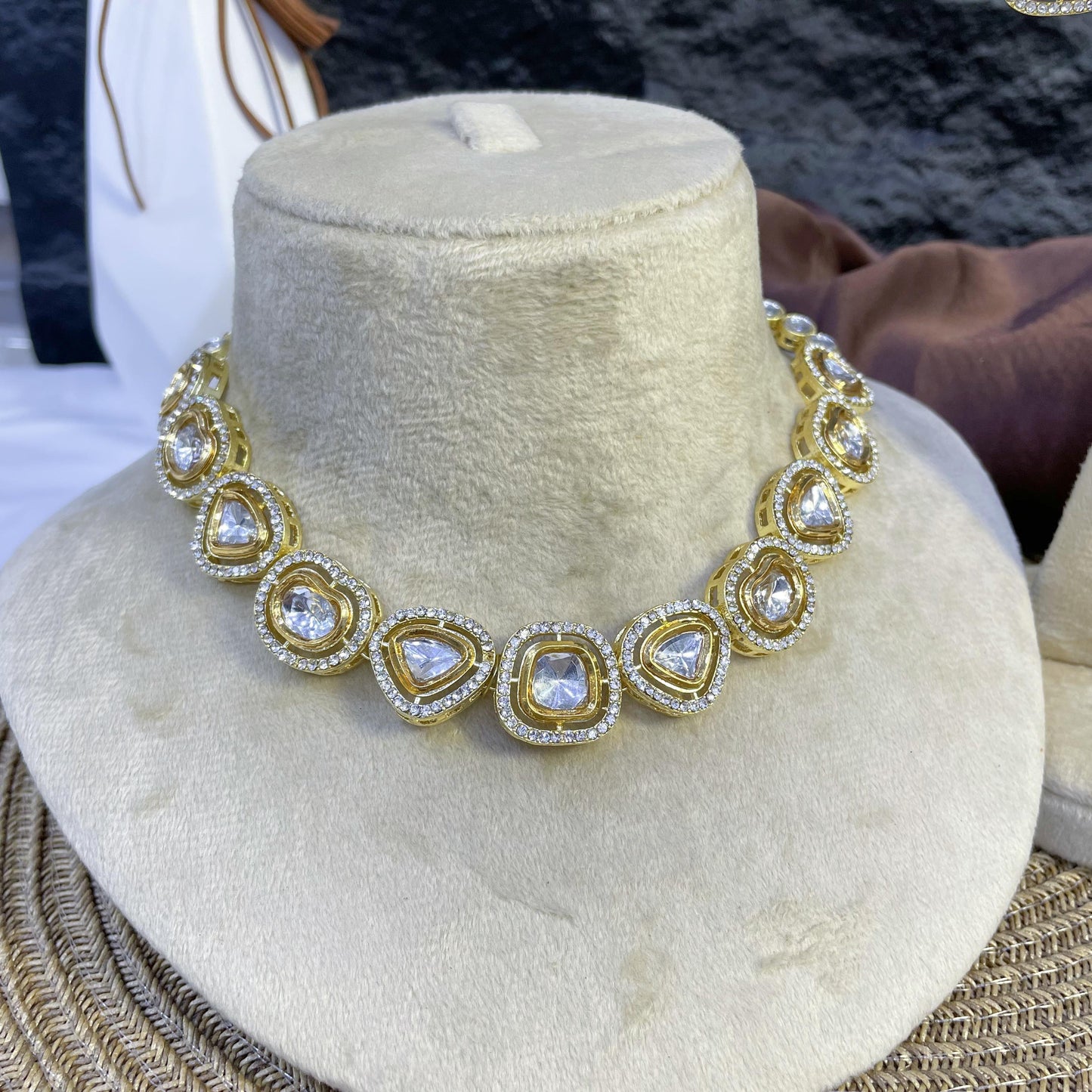 IMPERIAL GRANDEUR BIB KUNDAN NECKLACES