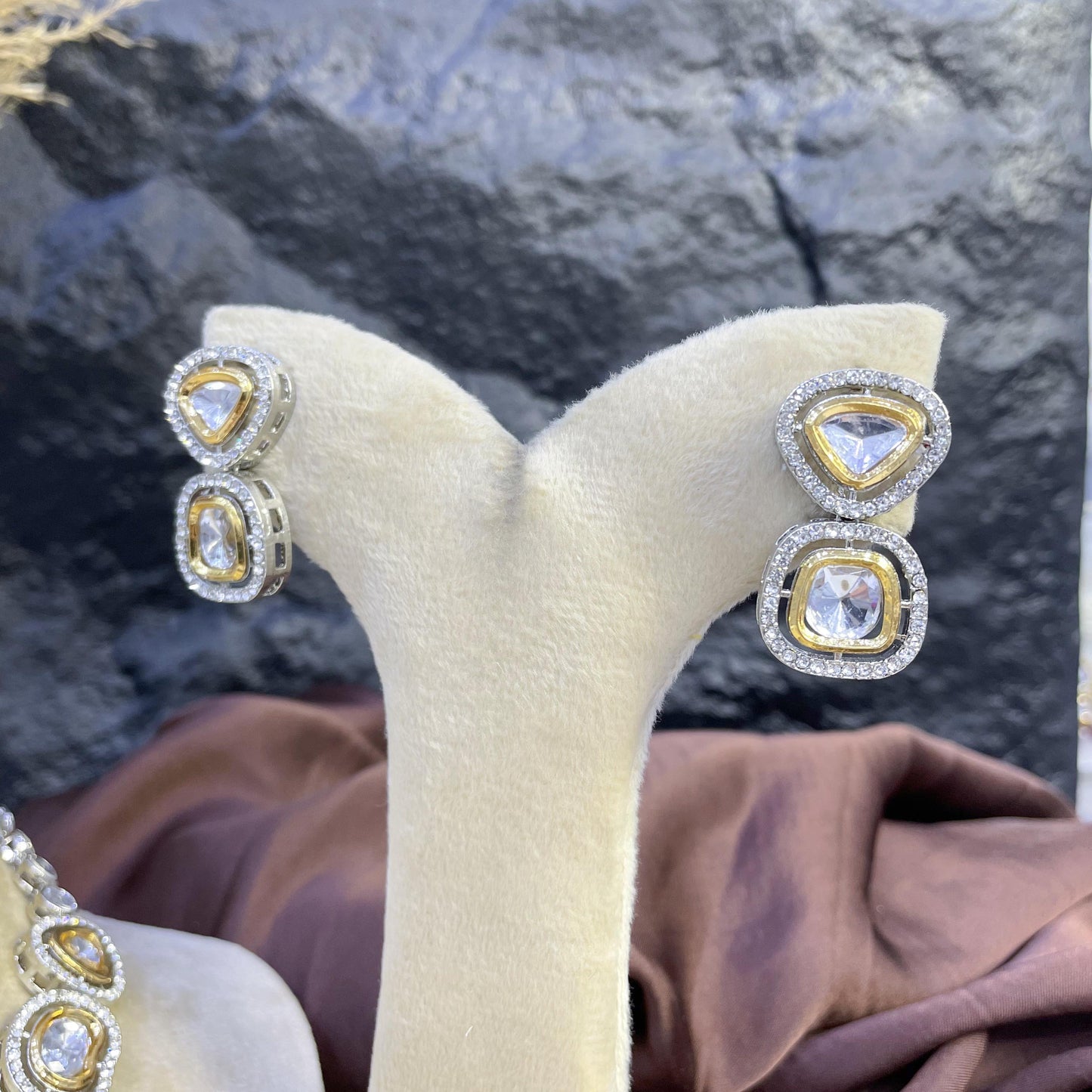 FLORAL CASCADE CHOKER KUNDAN NECKLACES