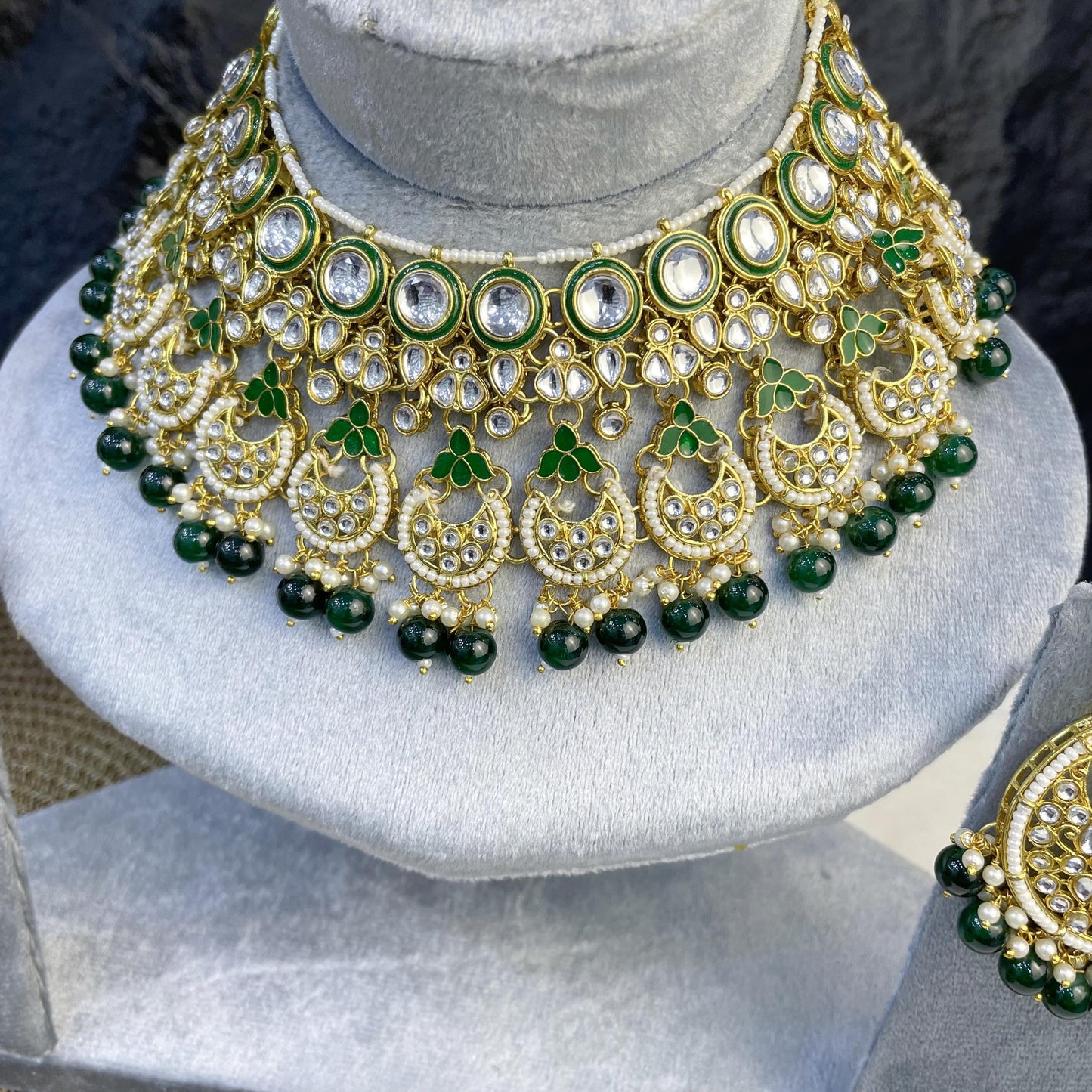 CHAND-SHIKHAR SEMI-CIRCULAR KUNDAN NECKLACES