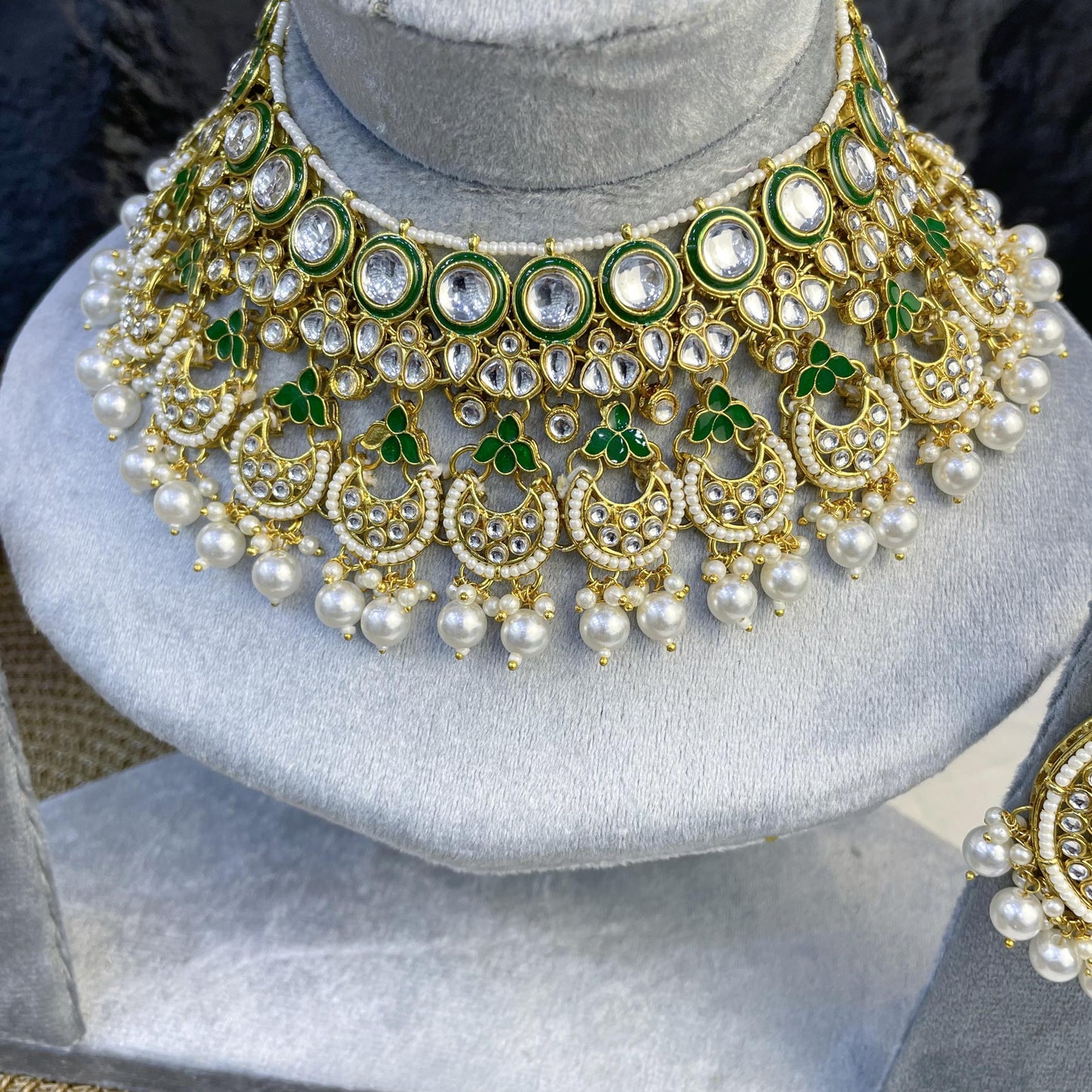 CHAND-SHIKHAR SEMI-CIRCULAR KUNDAN NECKLACES