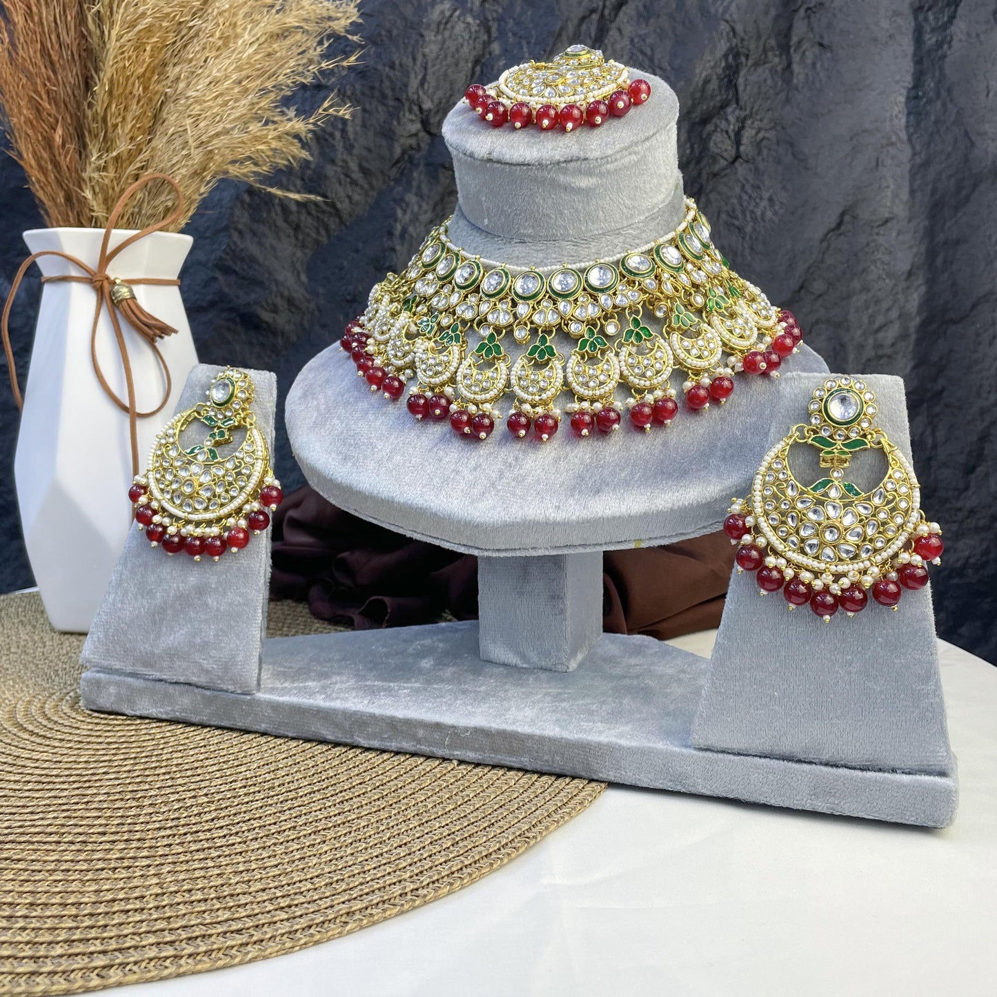 CHAND-SHIKHAR SEMI-CIRCULAR KUNDAN NECKLACES