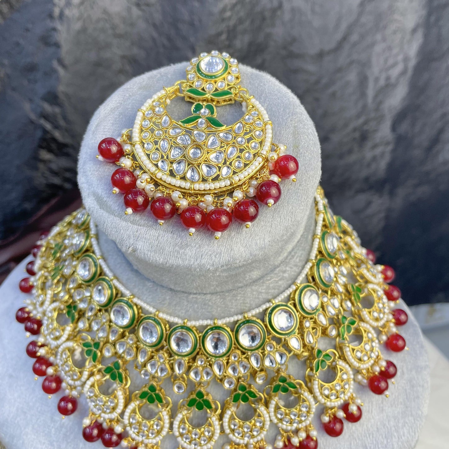 CHAND-SHIKHAR SEMI-CIRCULAR KUNDAN NECKLACES