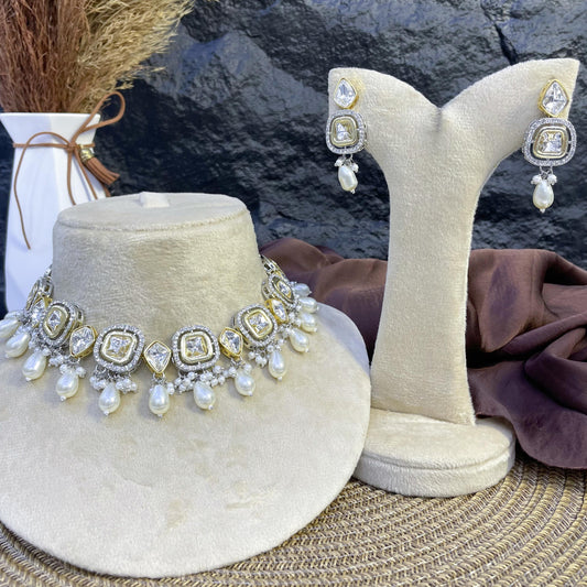 IMPERIAL CHANDBALI LATTICE KUNDAN NECKLACES