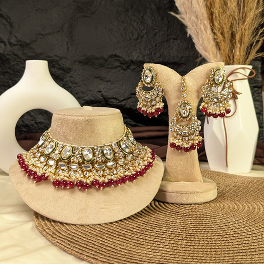 Vintage lace kundan necklace