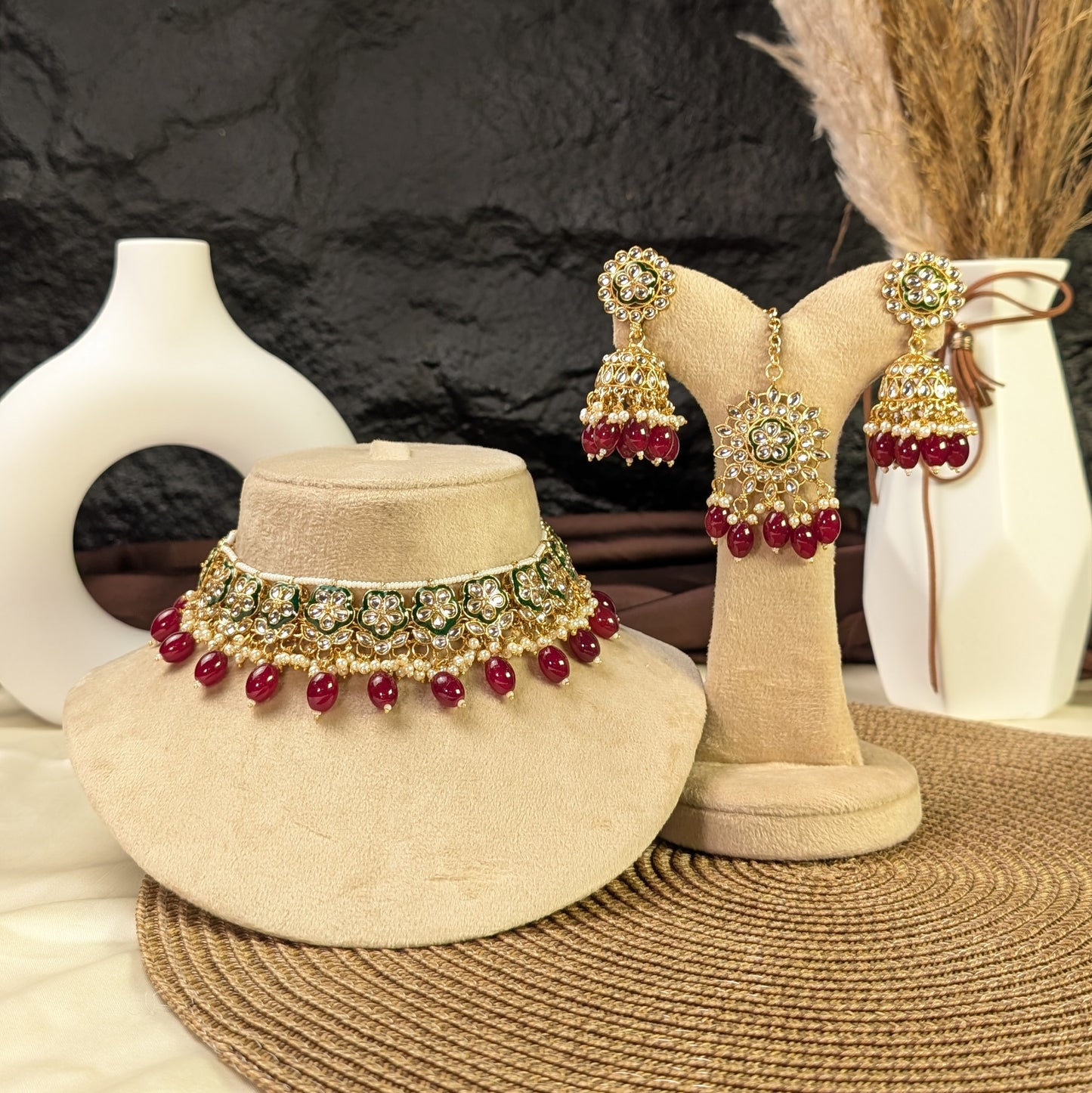 Imperial meenakari kundan necklace