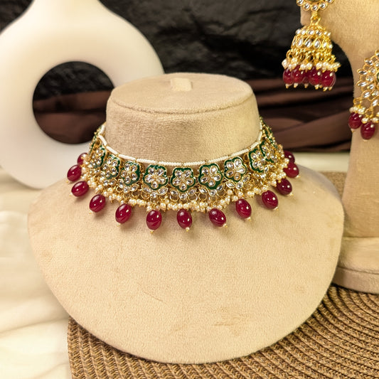 Imperial meenakari kundan necklace