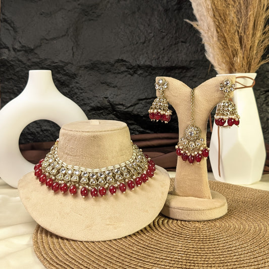 Antique royal petal kundan necklace