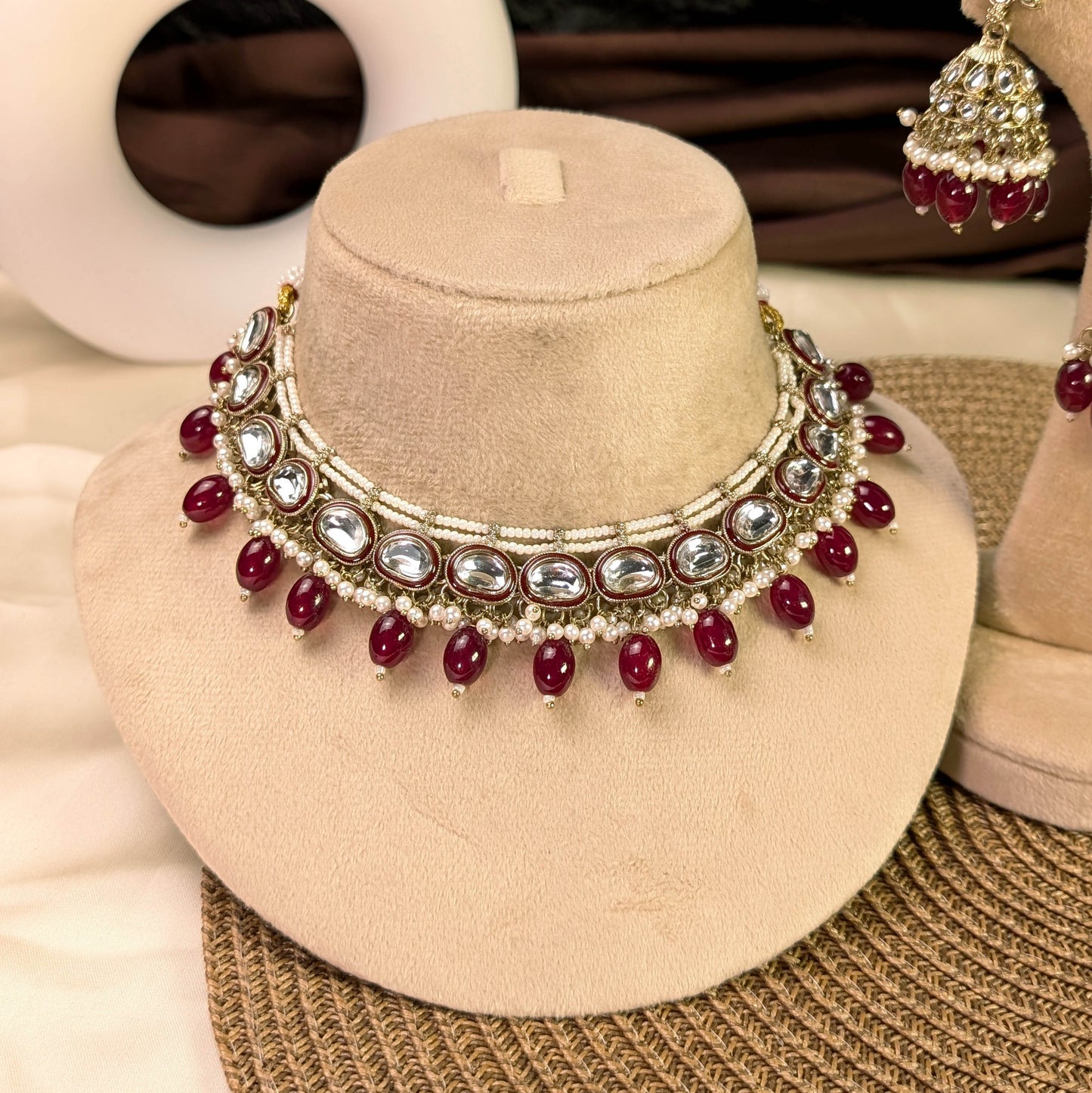 Antique peacock medallion kundan necklace