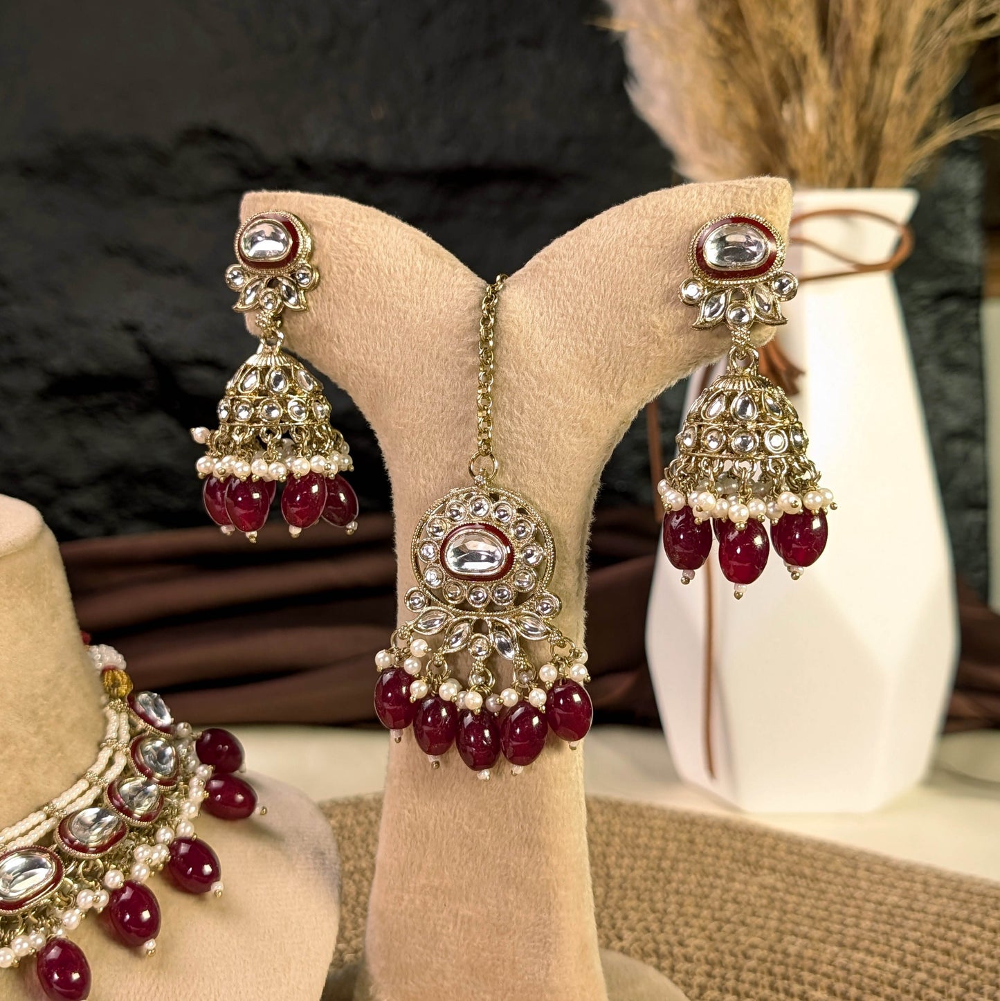 Antique peacock medallion kundan necklace