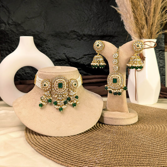Mughal lattice kundan necklace