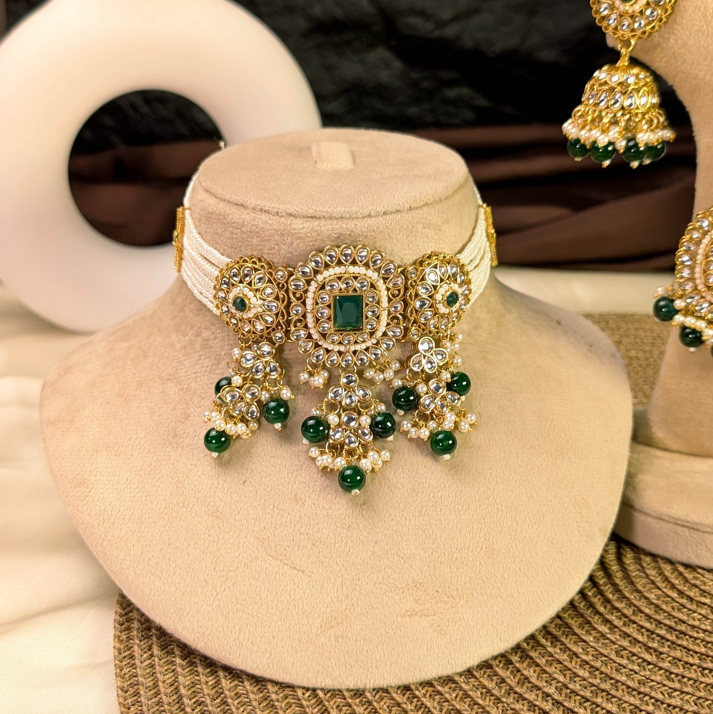 Mughal lattice kundan necklace