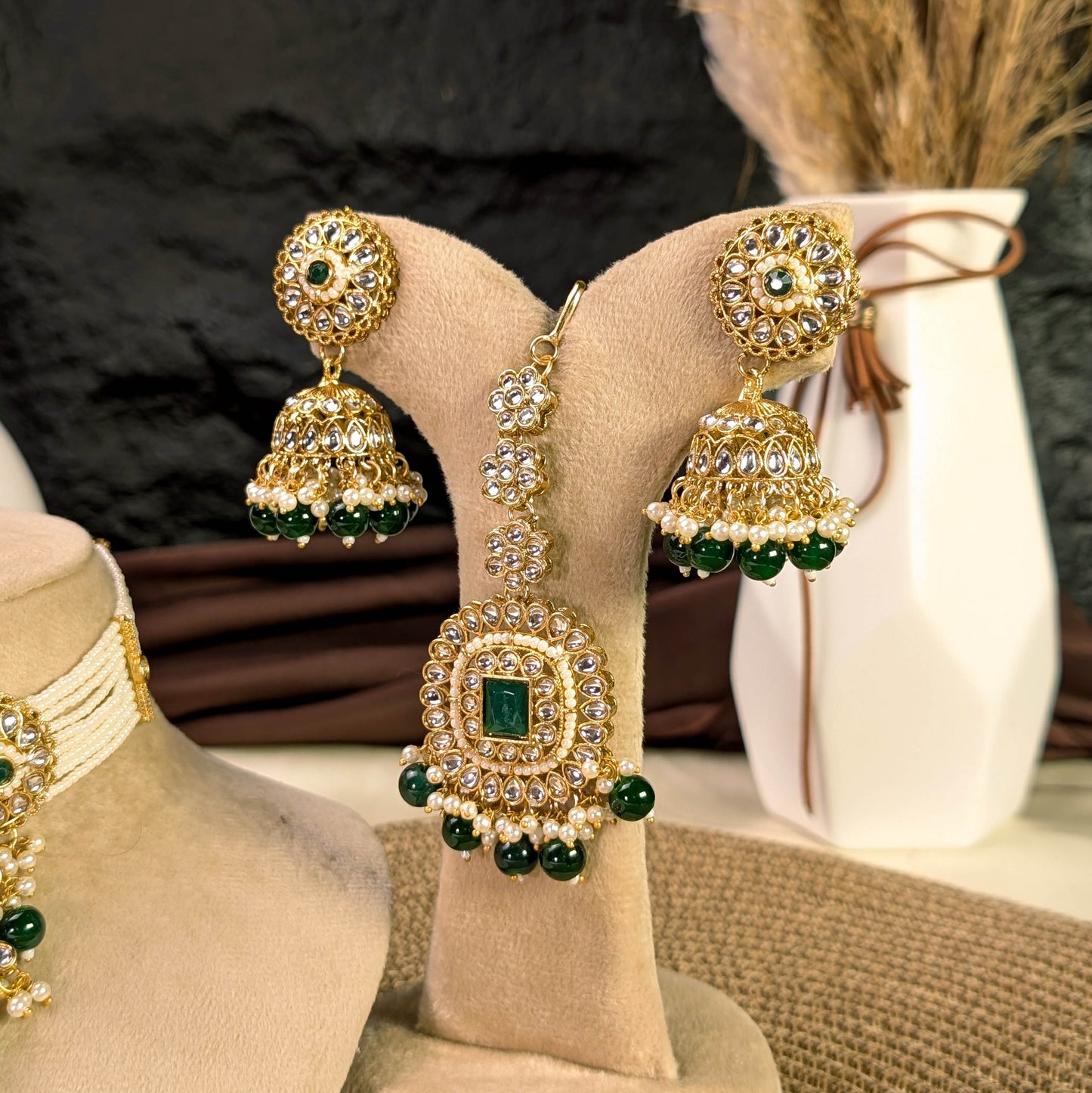 Mughal lattice kundan necklace