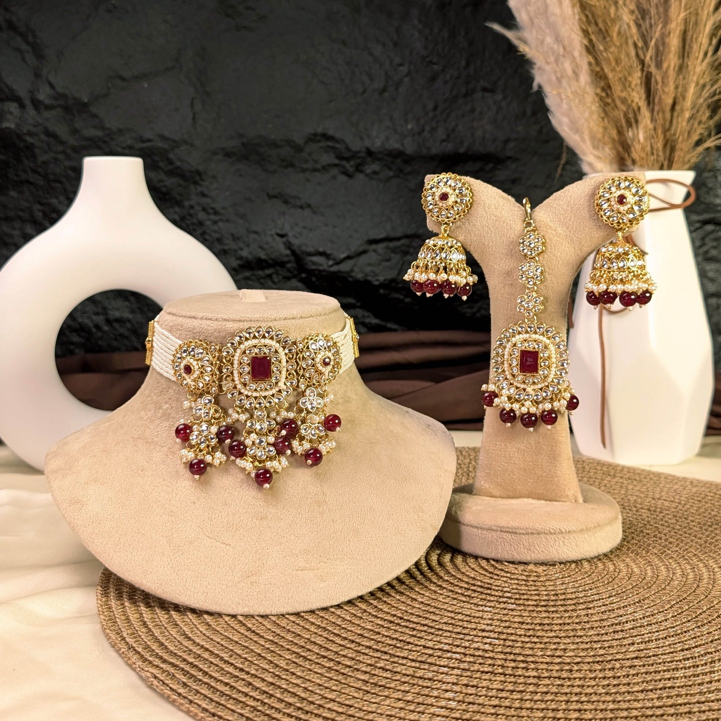 Mughal lattice kundan necklace