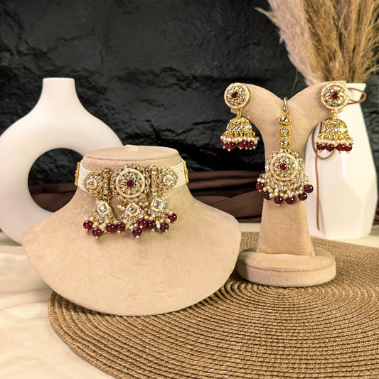 Peacock medallion kundan necklace