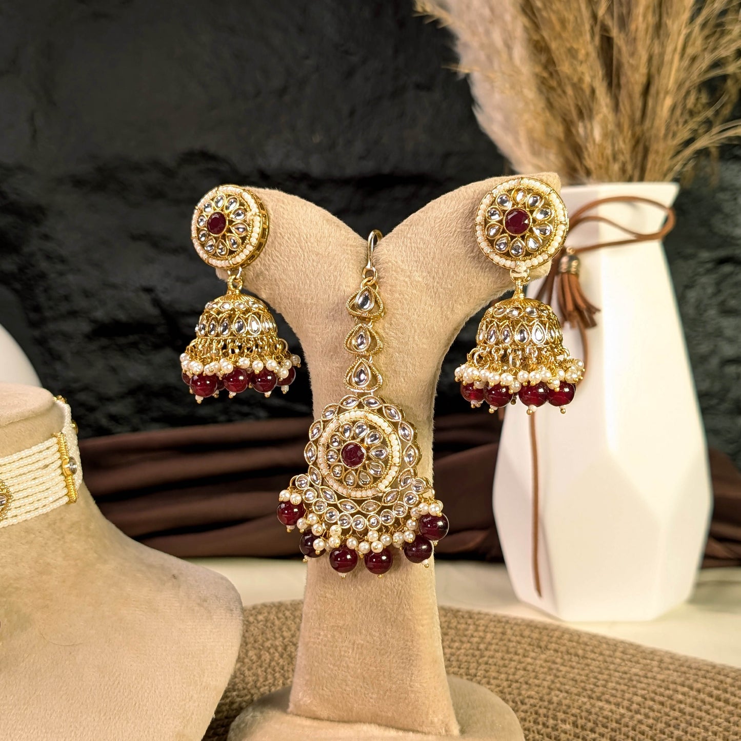 Peacock medallion kundan necklace