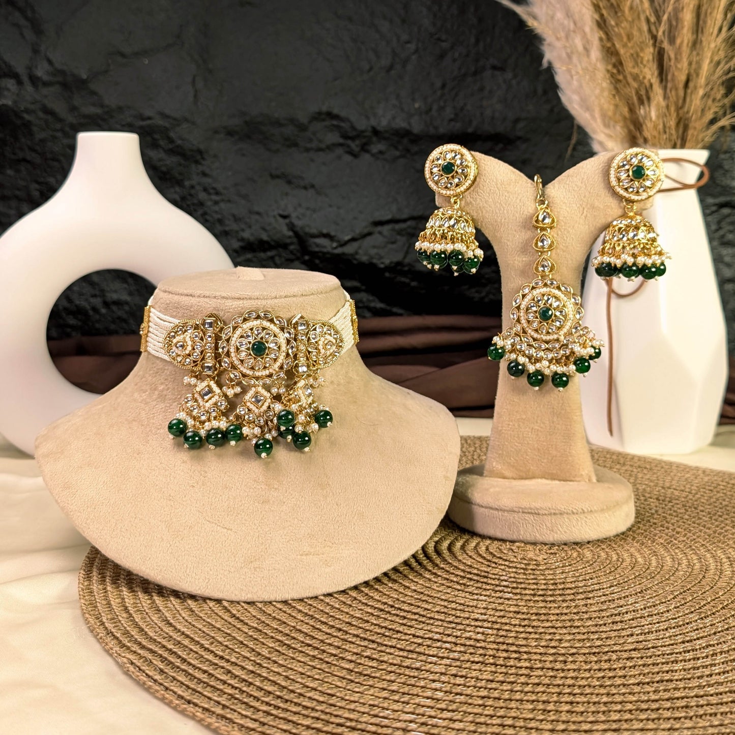 Peacock medallion kundan necklace