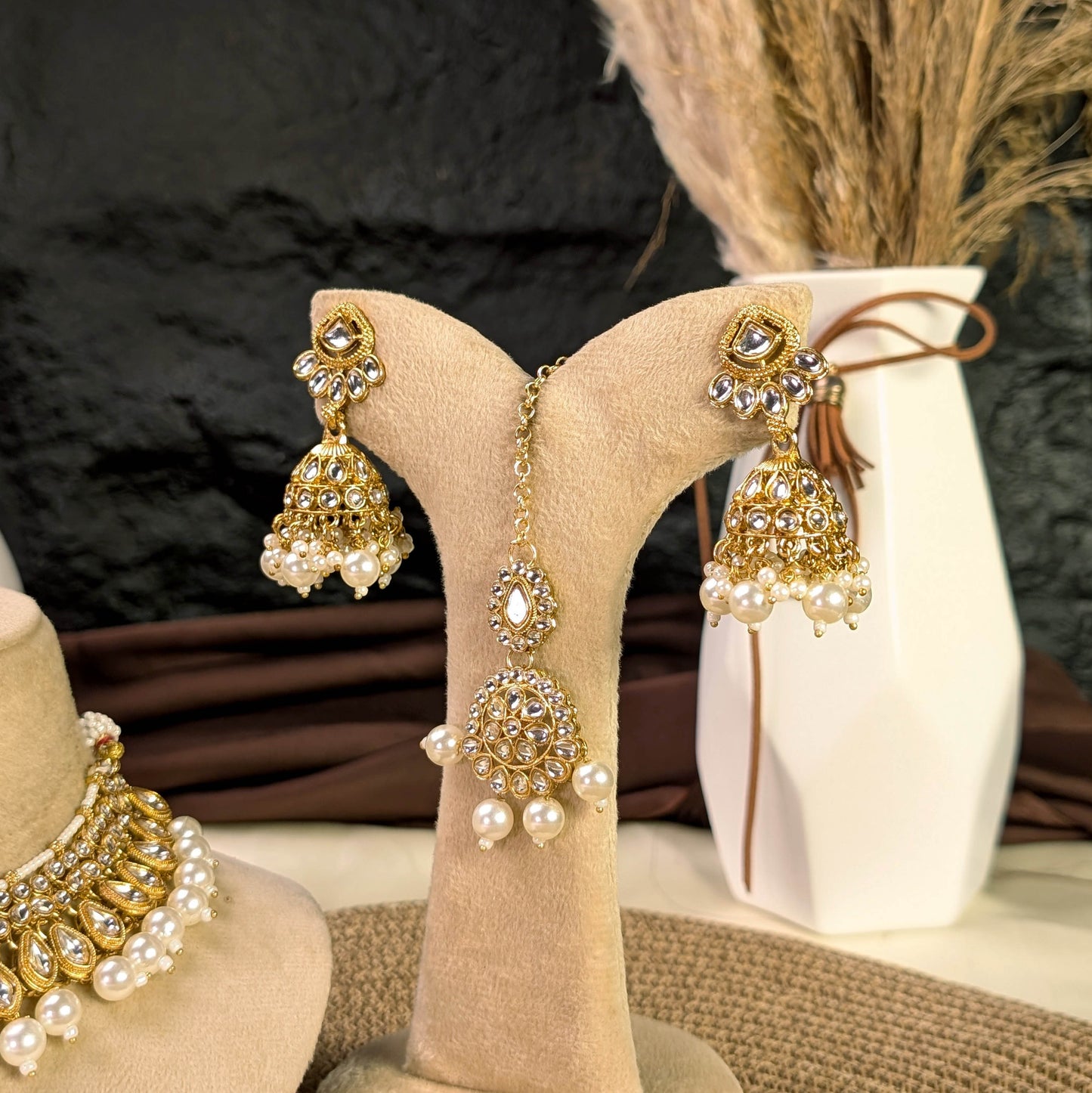 Imperial lattice kundan necklace