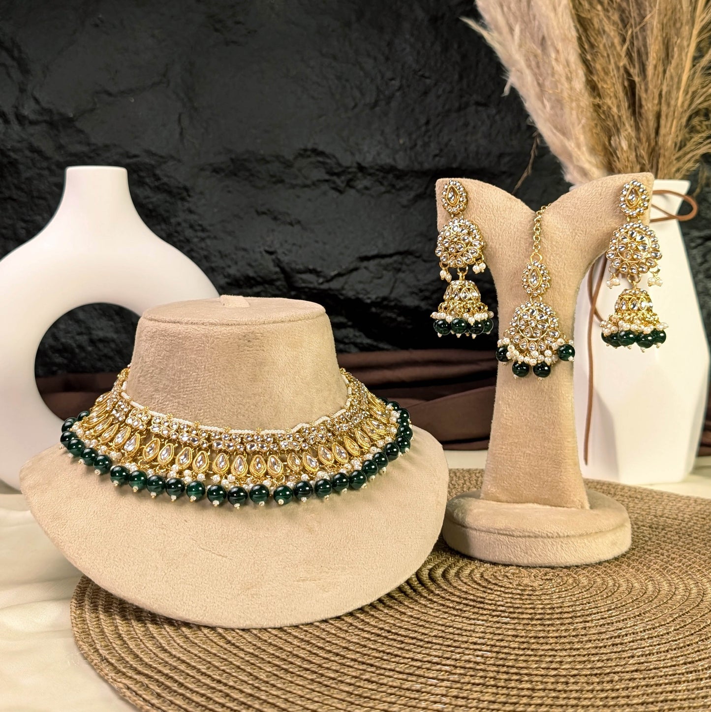 Imperial lattice kundan necklace