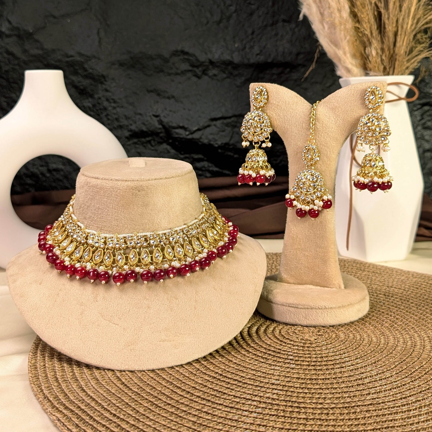Imperial lattice kundan necklace