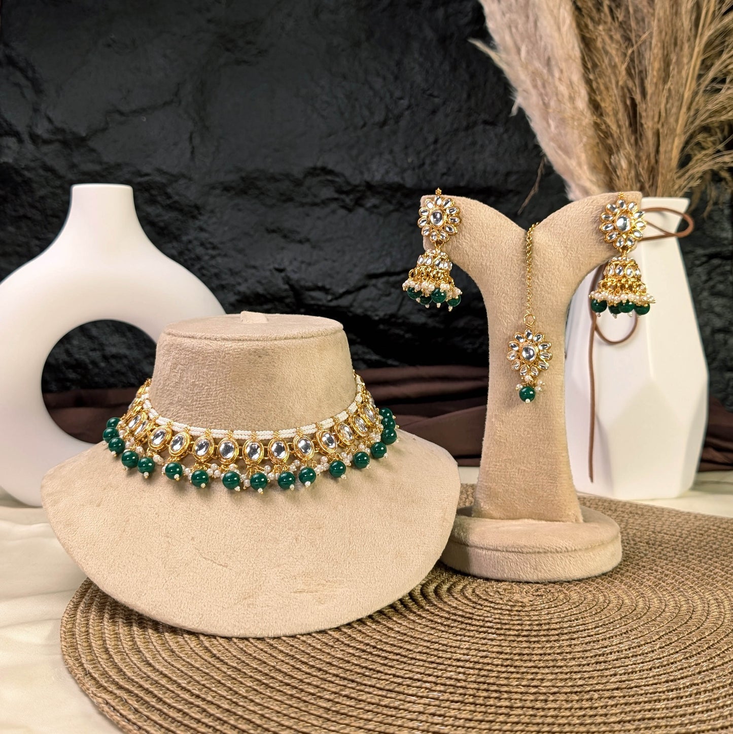 Maharani rose kundan necklace