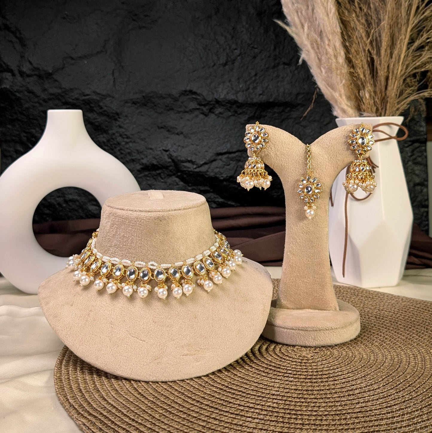 Maharani rose kundan necklace