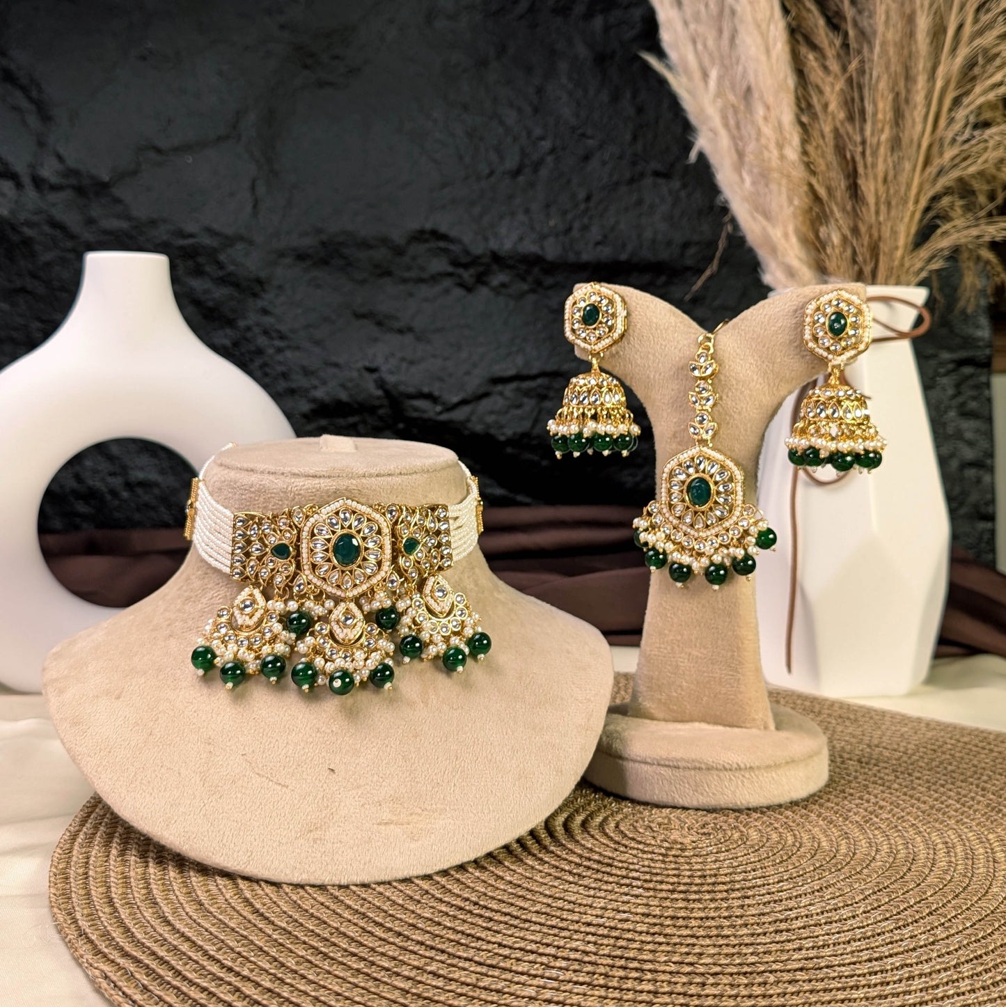 Royal lattice kundan necklace