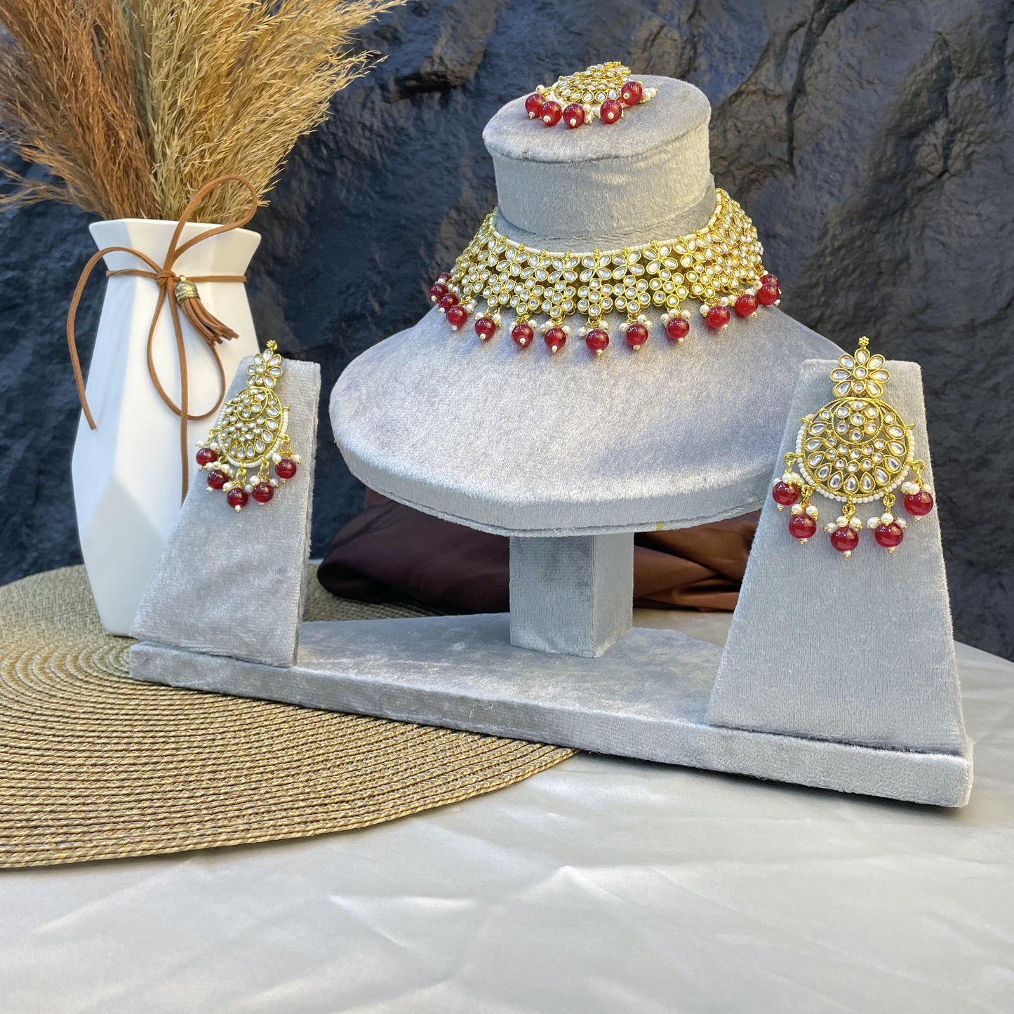 MIRAYA CHAKRA DROP KUNDAN NECKLACES