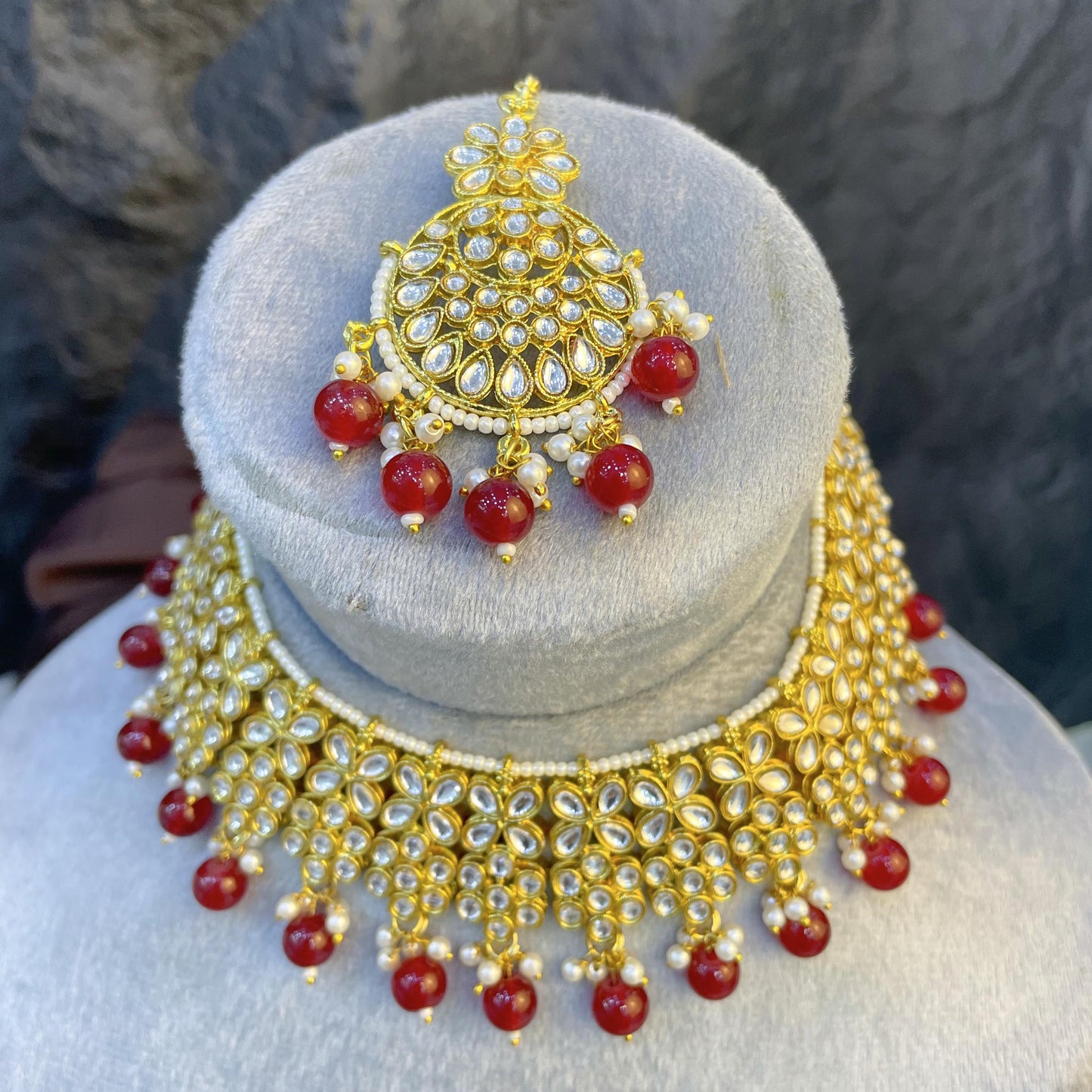 MIRAYA CHAKRA DROP KUNDAN NECKLACES