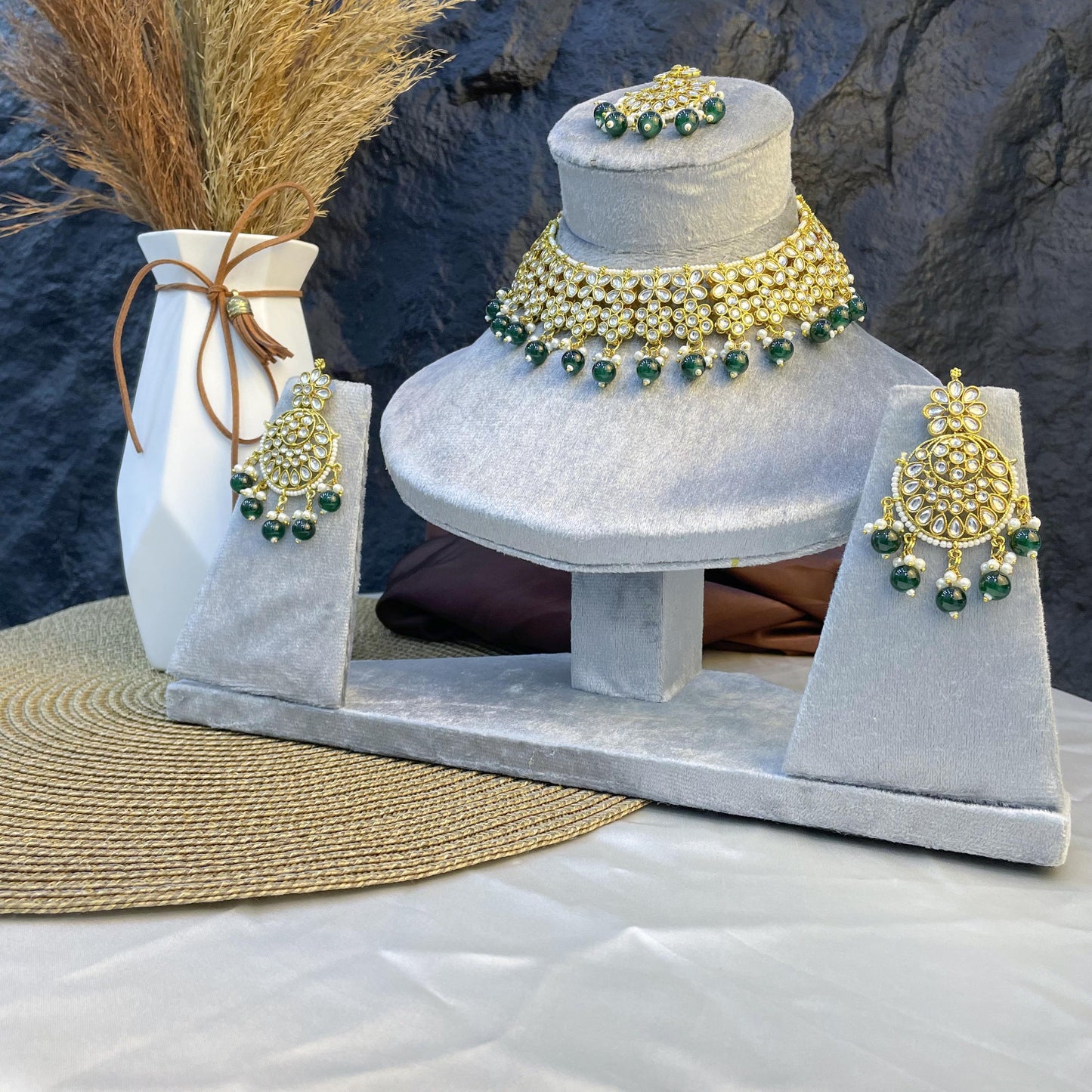MIRAYA CHAKRA DROP KUNDAN NECKLACES