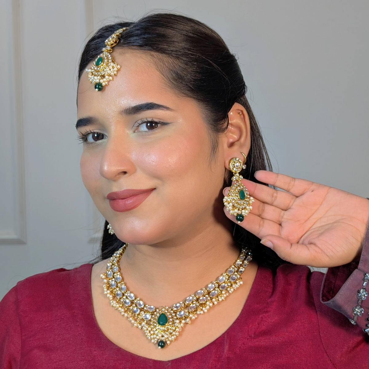 Chandbali Kundan Necklace Set