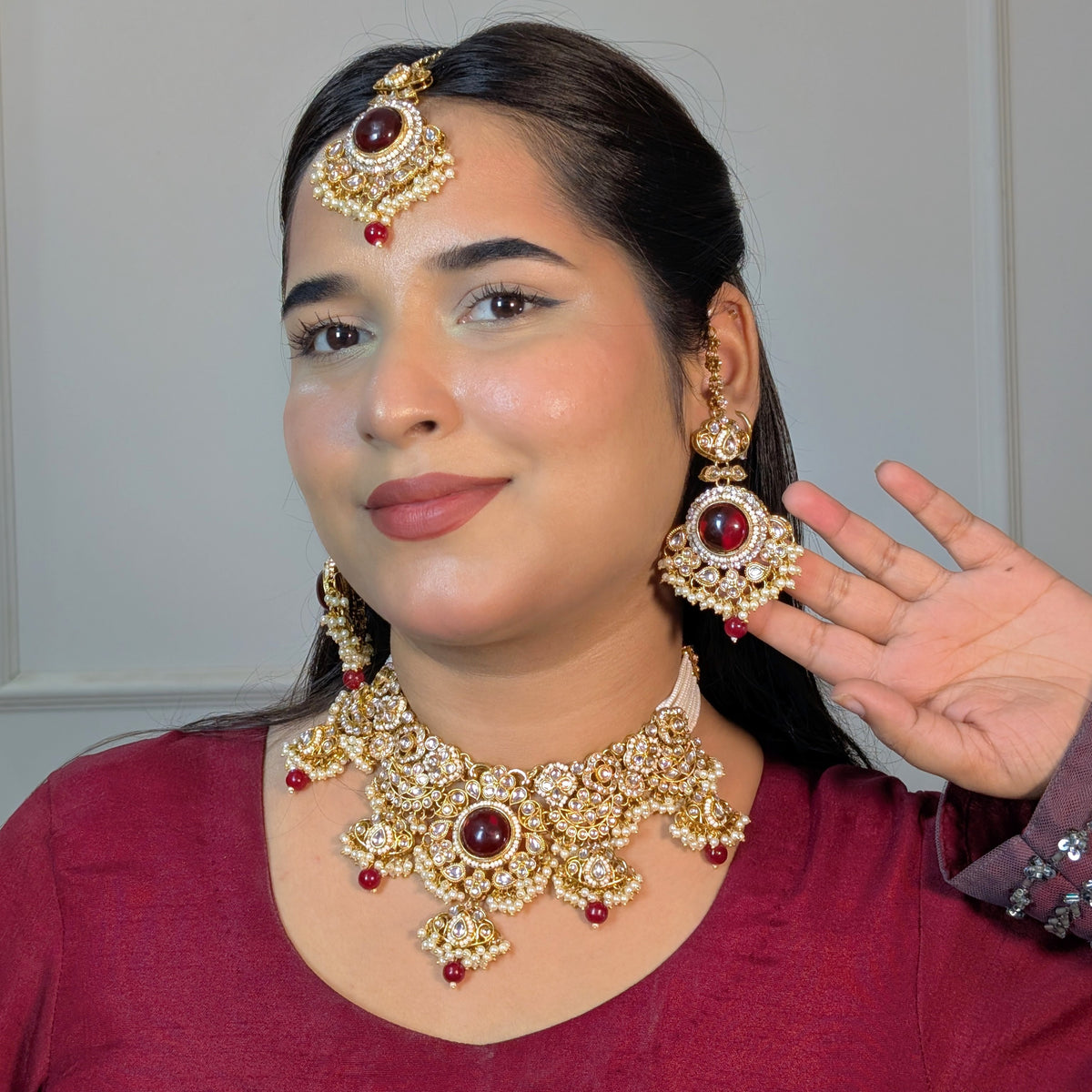 Pearl Drop Kundan Necklace Set