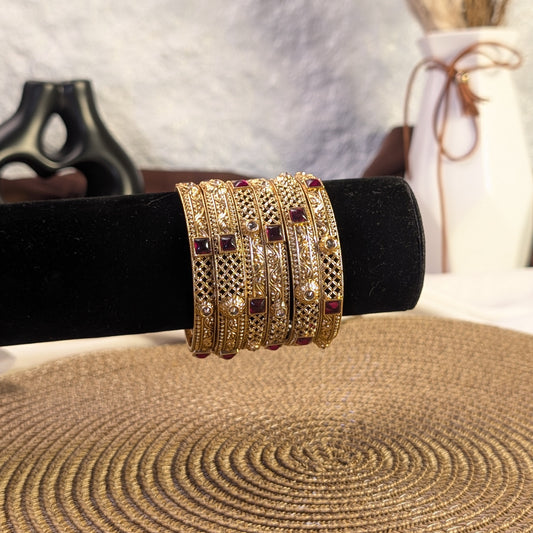 Ruby Gul-Dasta Rajwari Bangles