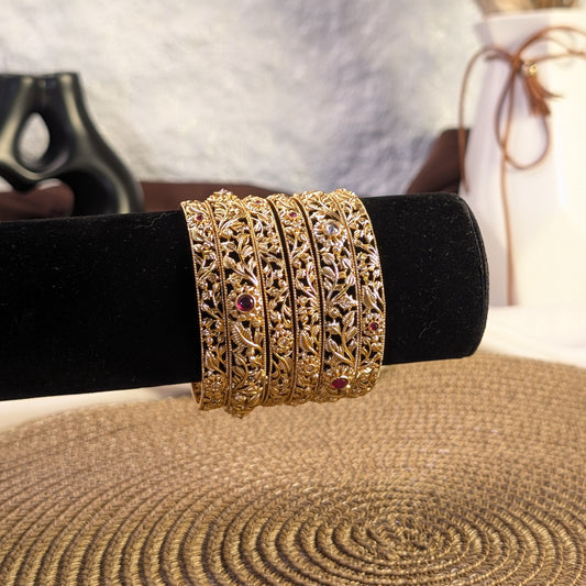Jharokha Gold Rajwari Bangles