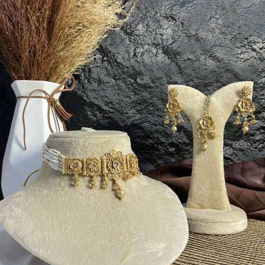 MOTI-GULAB RAJWARI CHOKER