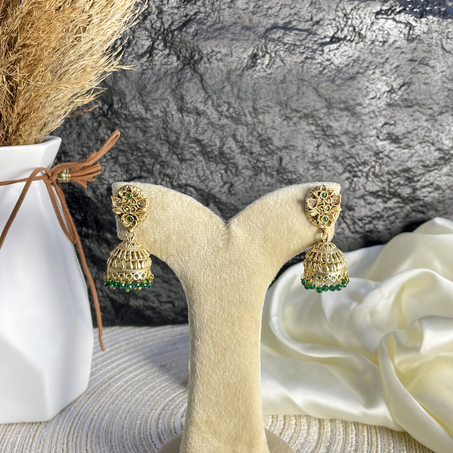 VERDANT BLOOM RAJWARI EARRINGS