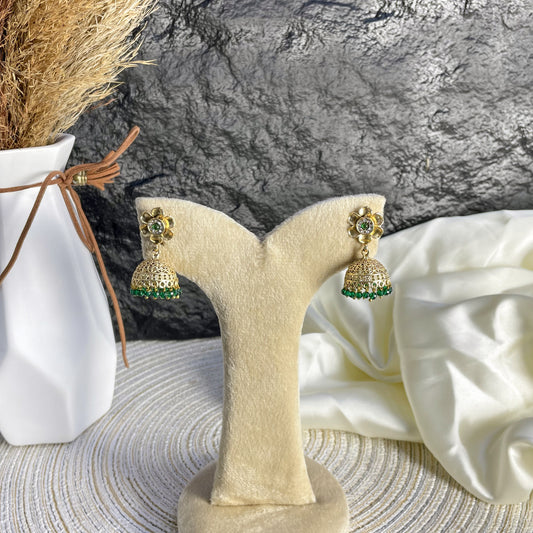 EMERALD BLOOM RAJWARI EARRINGS
